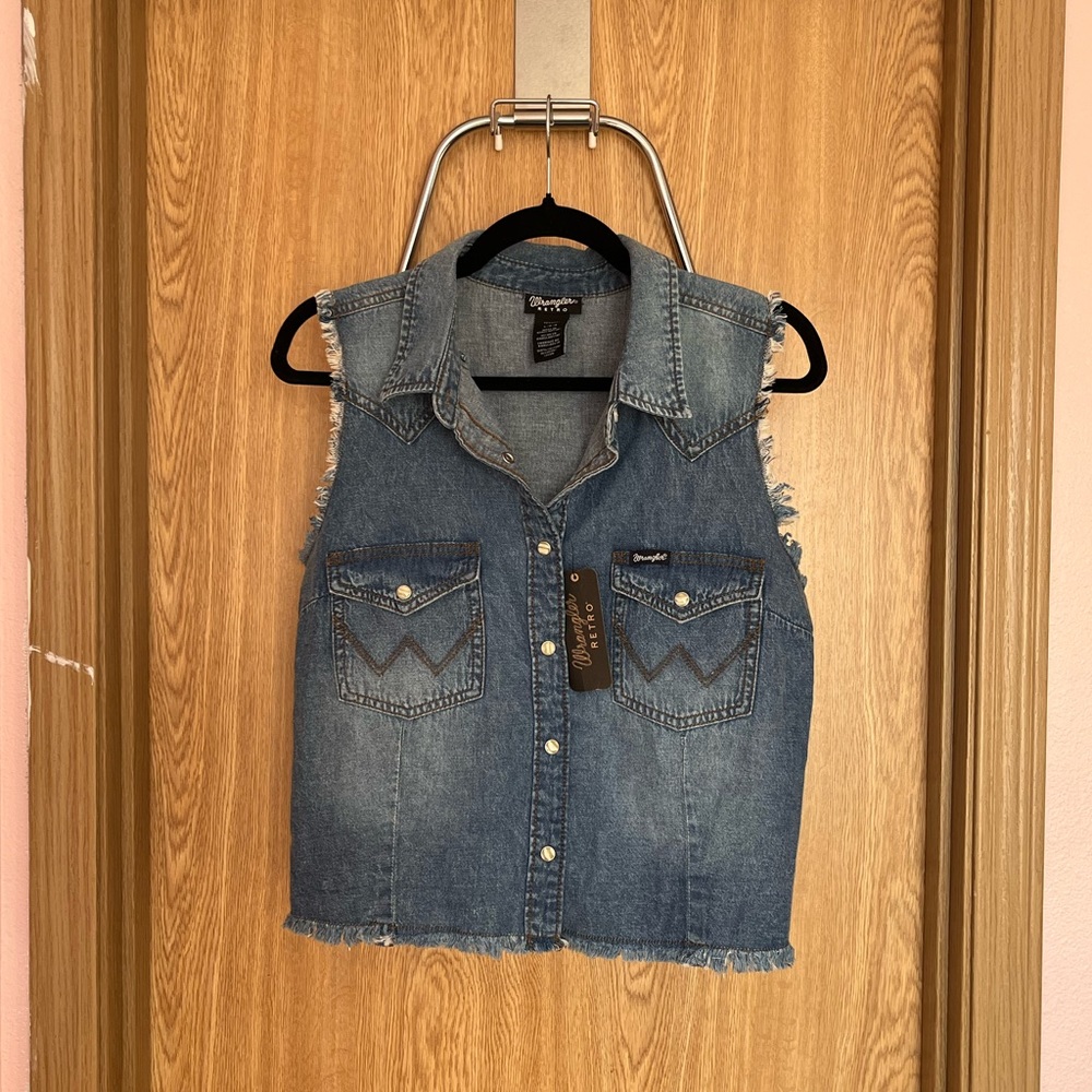 Wrangler Retro Women’s Denim Vest | Size Large | Vintage Vest